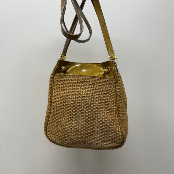 Vintage Bottega Veneta Raffia Shoulder Bag - Picture 1 of 4